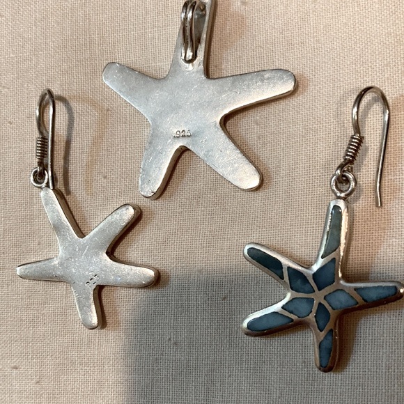 Silver 9.25 PENDANT + ERRRINGS ( pierced) - Picture 3 of 5